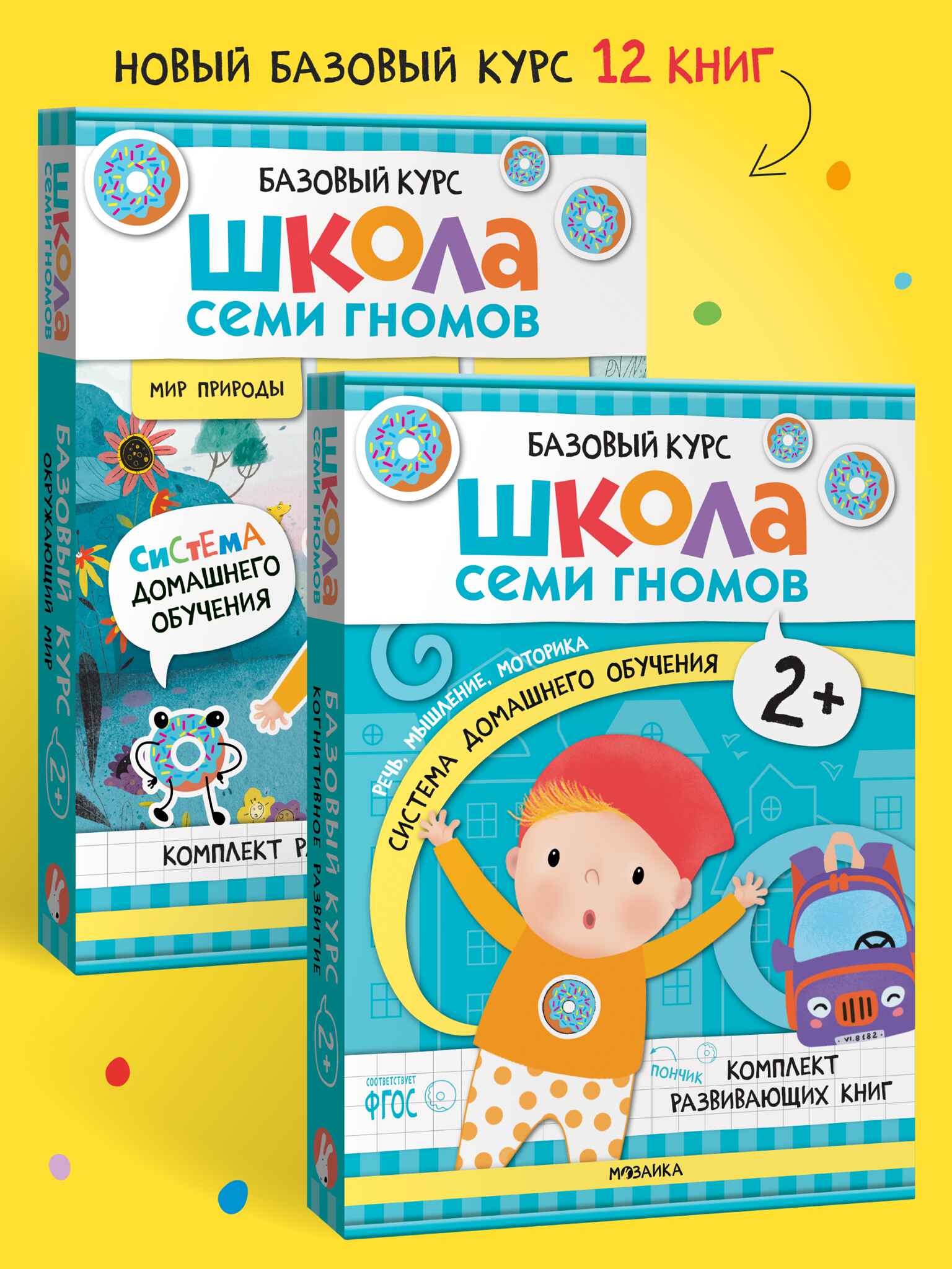 Годовой базовый курс. Комплект 2+ (Школа Семи Гномов. Базовый курс), 12 книг + развивающие материалы