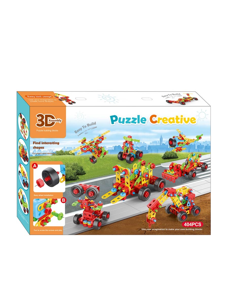 Винтовой конструктор детский Puzzle Creative 404 детали, арт. PC14582
