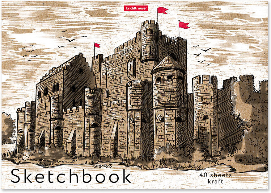 Альбом для эскизов на клею Etude, А4, 40 листов, крафт-бумага, арт. 53128