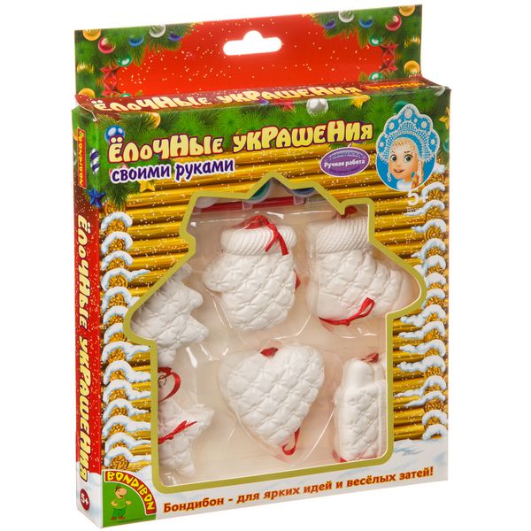 Набор для творчества Ёлочные украшения, 6 фигурок, арт. ВВ3728