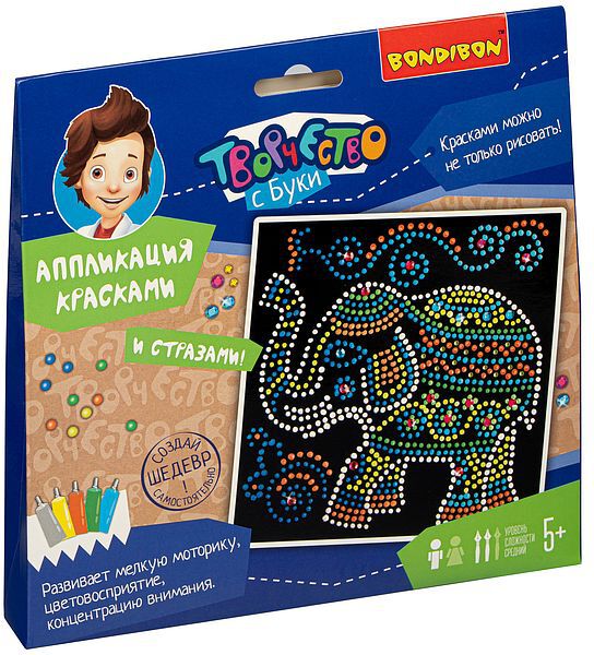 Набор для творчества Аппликация красками. Слон., арт. ВВ4561