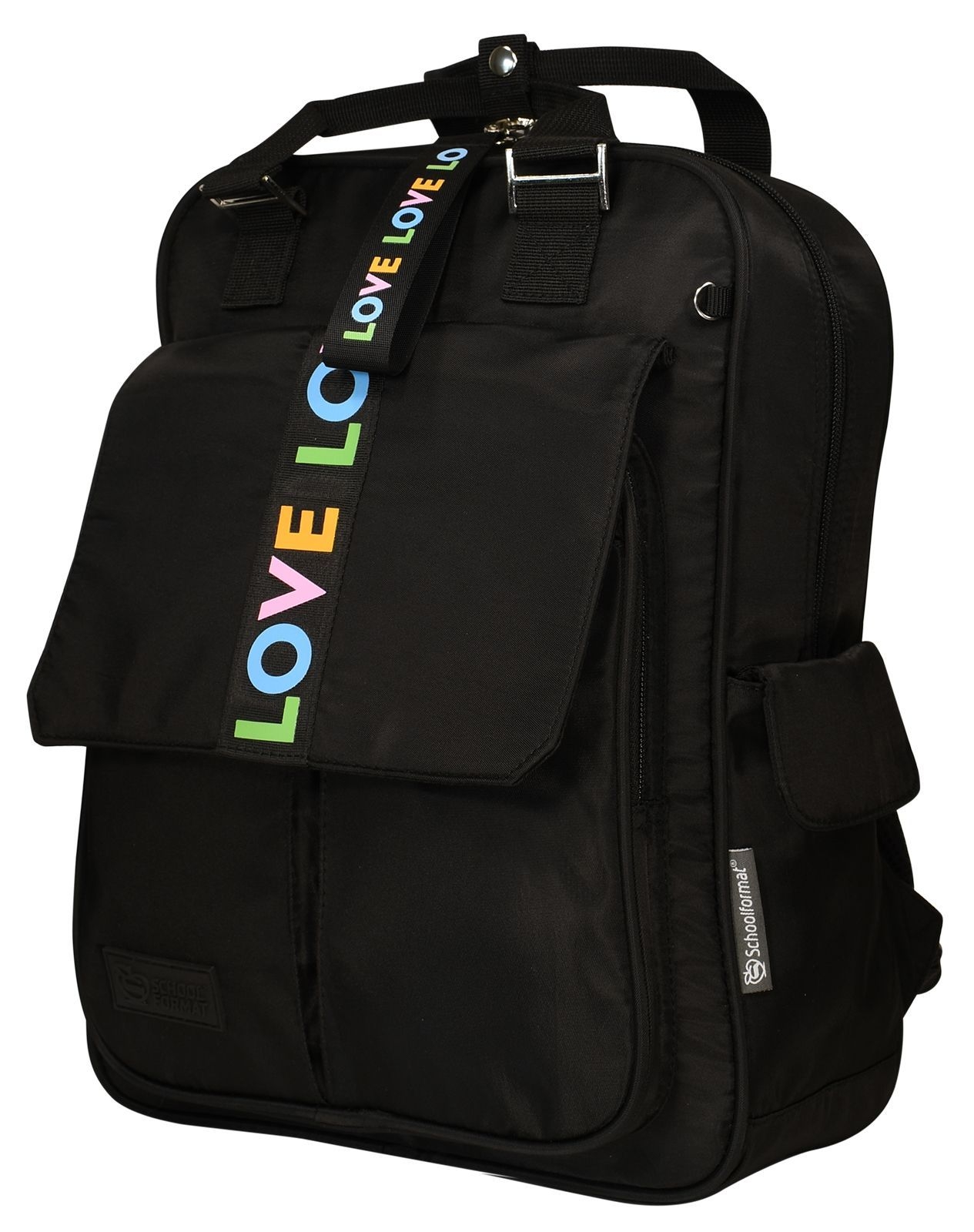 Рюкзак-сумка Любовь 15 л. черн. 38х29х14 мягкий 1 отд. молния для девочек, арт. РЮКСМ-ЛБ