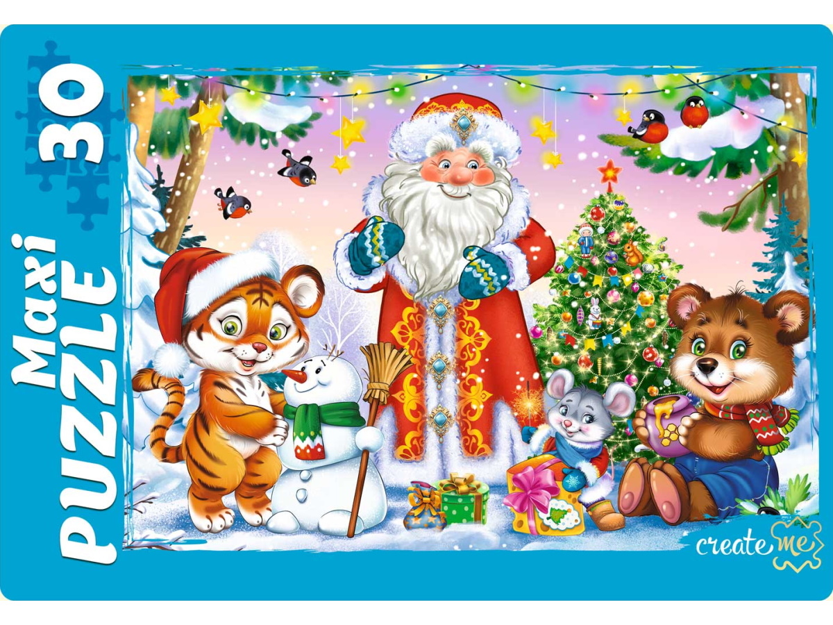 Maxi-пазлы 30 элементов. Новогодний праздник №2, арт. ПМ30-9485)
