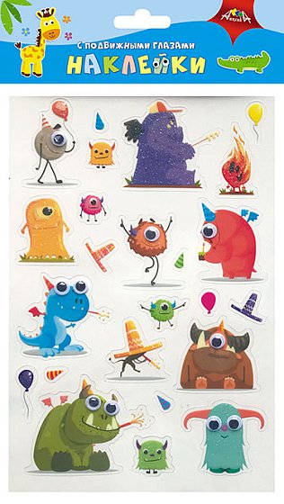 Наклейки с подвижными глазками Монстрики, арт. С3749-10