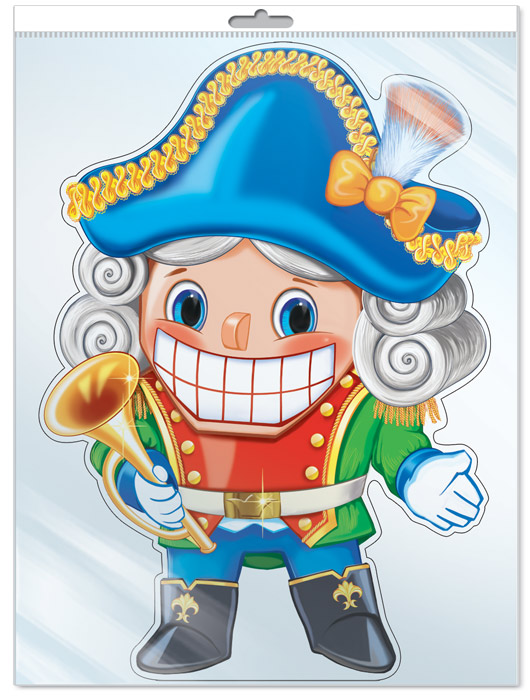 *Ф-13062 ПЛАКАТ ВЫРУБНОЙ А3 В ПАКЕТЕ. Щелкунчик (с блестками в индивидуальной упаковке с европодвесом и клеевым клапаном)