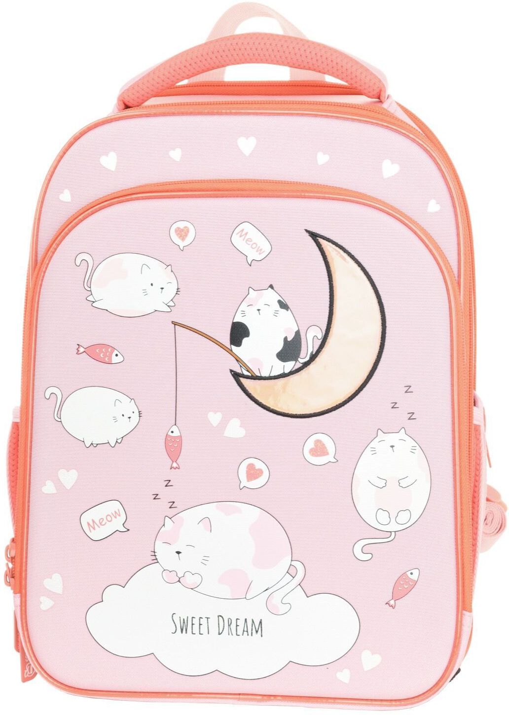 Рюкзак Schoolformat Cat in clouds, модель ERGONOMIC 2А4K, жесткий каркас, двухсекционный, 17 л, для девочек, арт. РЮКЖК2А4К-КИК
