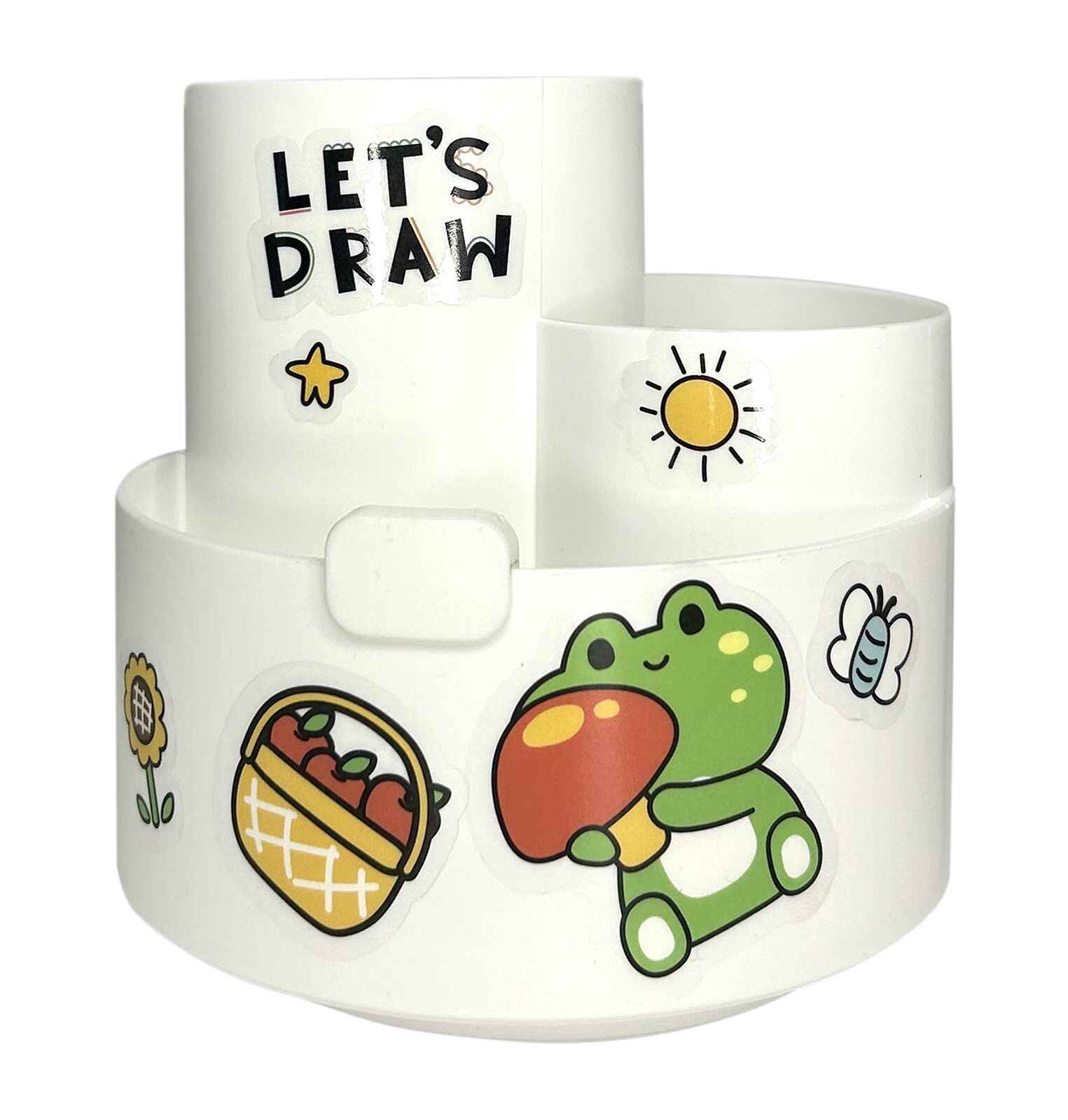 Подставка для канцтоваров, белая, LOREX KIDS, вращающ. 3 отд. 160х105х115 мм