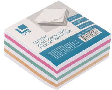 Блок для записей проклеенный LITE КУБ 80х80х35 мм, 4 цвета, арт. NPG-808035L