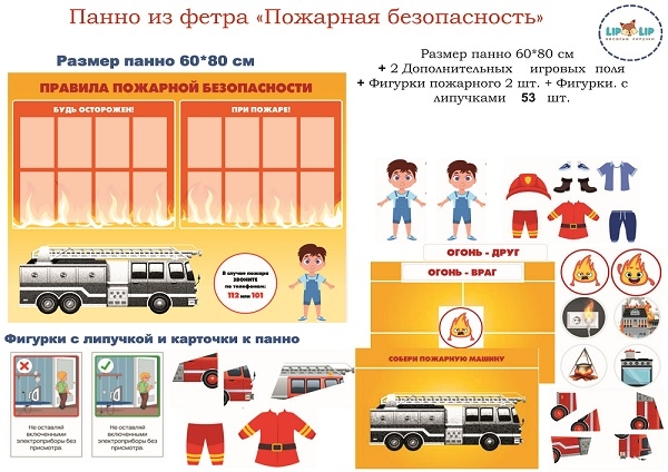 Панно Правила пожарной безопасности, фетр, арт. LIP1088