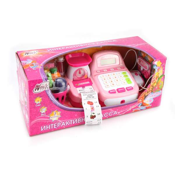 Касса на батарейках (чек, весы, продукты), арт.16656B-R