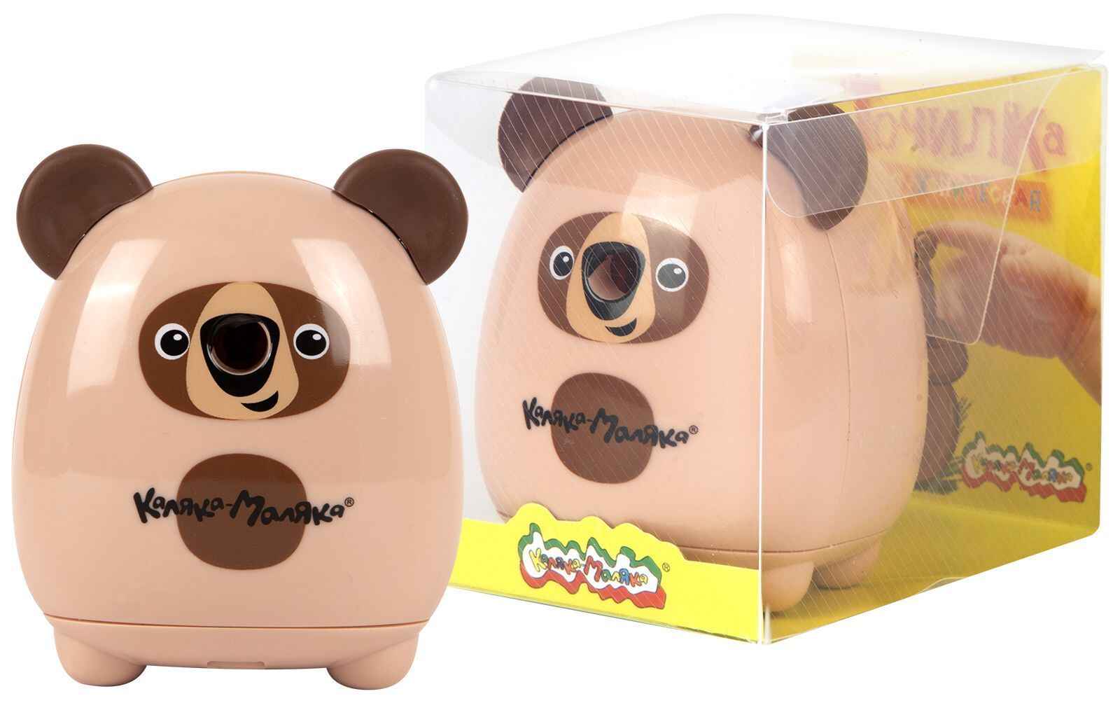Точилка механическая Каляка-Маляка Мишка, корпус пластик ассорти с контейнером, арт. ТОМКМКК