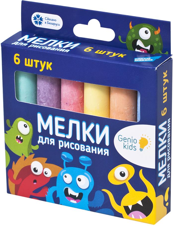 Мелки для рисования, 6 штук, в картонной упаковке, арт. MLB06