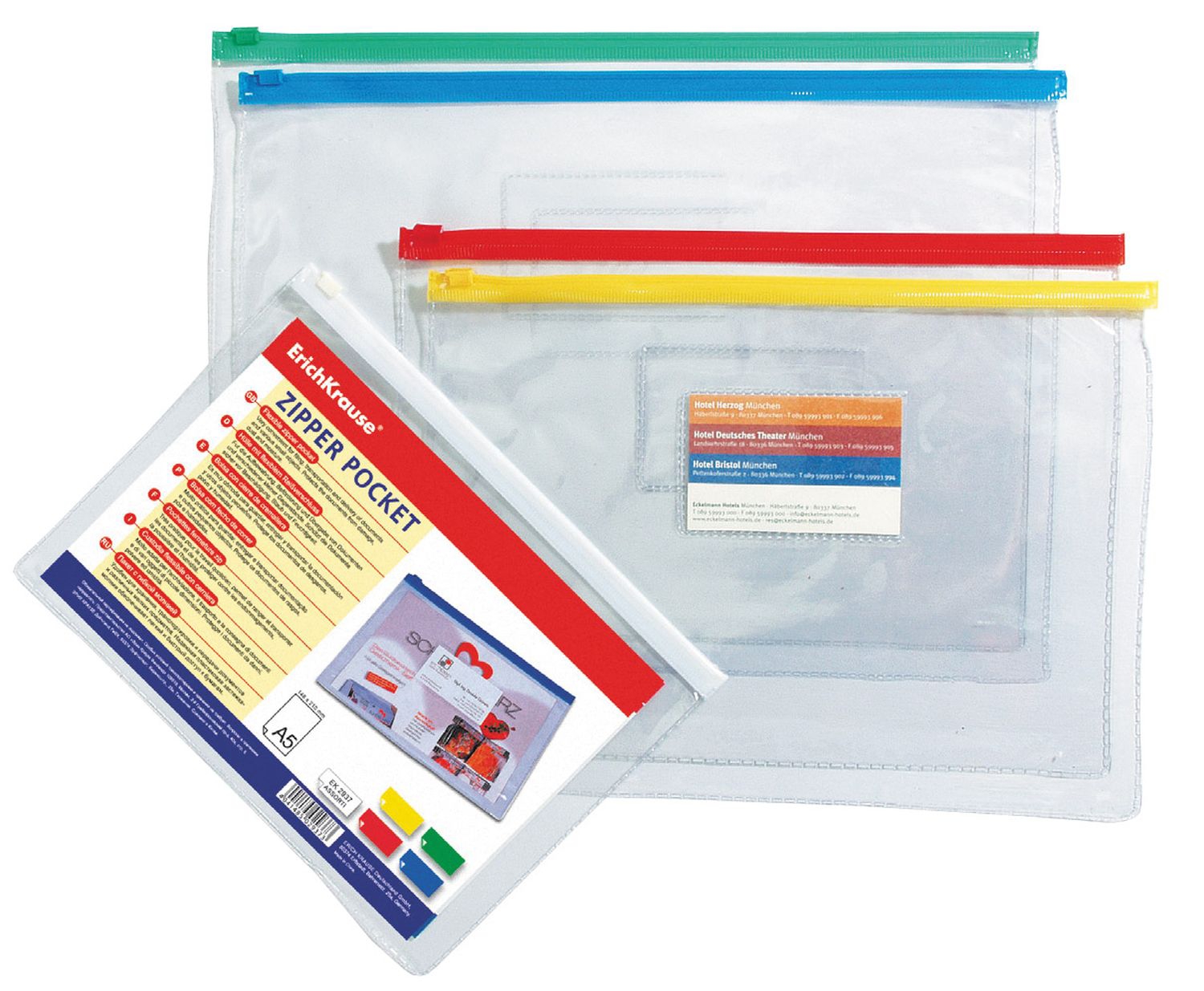 Zip-пакет пластиковый PVC Zip Pocket, A5, прозрачный , арт. 2937