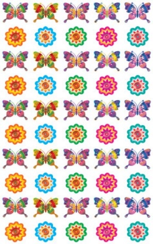 НМ-11435 Набор наклеек для поощрения. Бабочки и цветочки