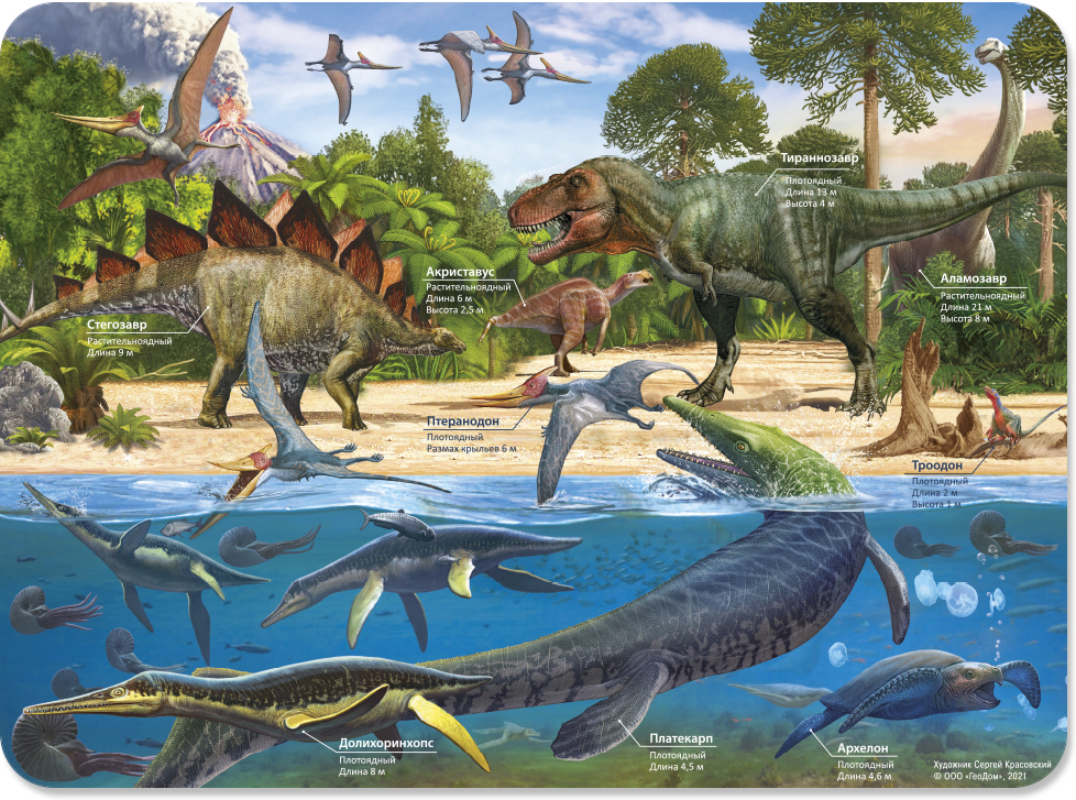 Настольное покрытие для лепки. Динозавры. 43х32 см.