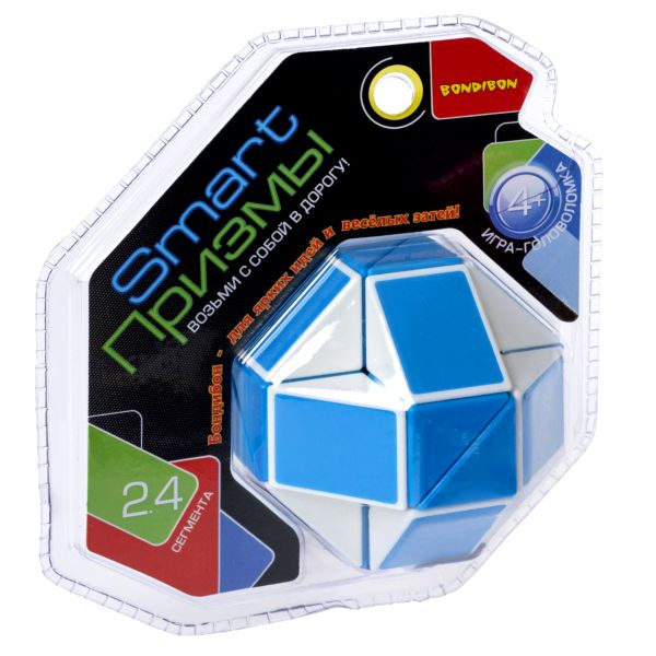 Игра-головоломка Smart Призмы, 24 сегмента, сине-белая змейка, арт. ВВ5279