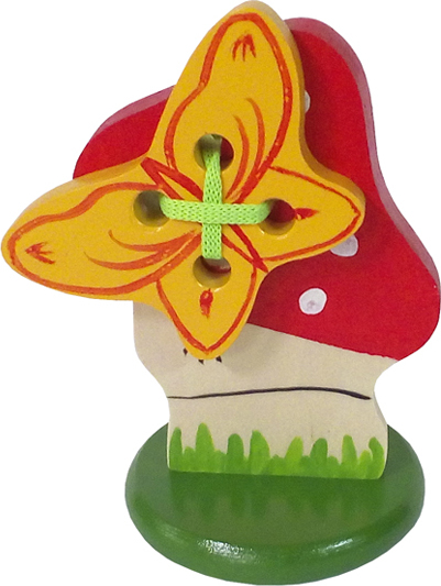Мухомор с бабочкой шнуровка на подст.(RNToys)