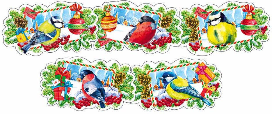 ГР-13788 Гирлянда новогодняя с плакатом А3 (1,6 м) (блёстки в лаке)