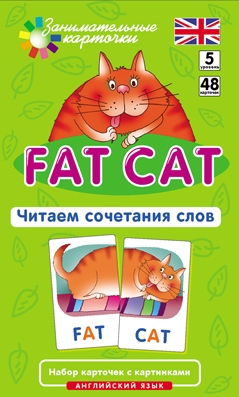 Англ. Толстый кот (Fat Cat). Читаем сочетания слов. Level 5. Набор карточек.