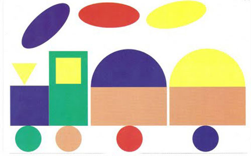 Геометрические аппликации - поезд