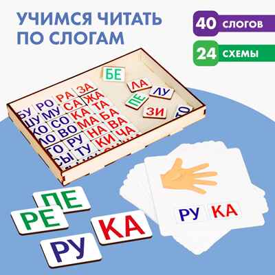 Дидактические игры и материалы Учимся читать по слогам, арт. 4871294, производитель Лесная мастерская, ISBN 690-0-04871-294-8№ 1