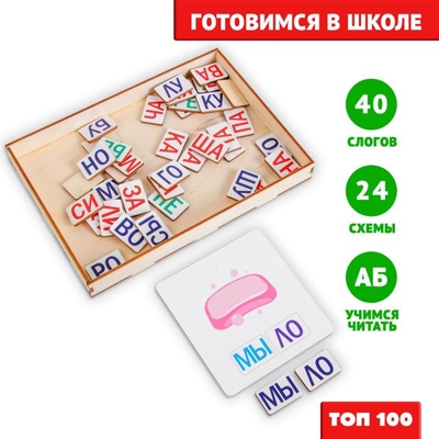 Дидактические игры и материалы Учимся читать по слогам, арт. 4871294, производитель Лесная мастерская, ISBN 690-0-04871-294-8№ 8