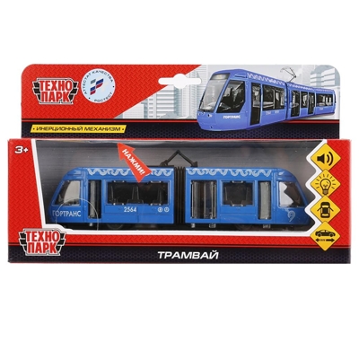 Технопарк Трамвай новый с гармошкой, арт. SB-17-51-WB(IC), производитель Симбат, ISBN 469-0-59014-350-6№ 1