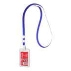 Бейдж вертикальный с лентой книжка, размер вставки 54х85 мм, прозрачный, цвет ленты синий, арт. 63728, производитель ErichKrause® (Эрих Краузе), ISBN 404-1-48563-728-8, № 1