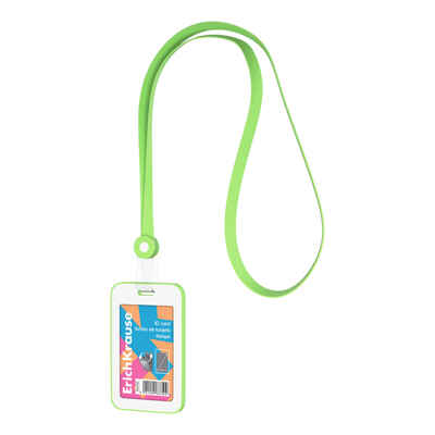 Бейдж вертикальный с силиконовой лентой Neon книжка, размер вставки 54х85 мм, зеленый, арт. 63750, производитель ErichKrause® (Эрих Краузе), ISBN 404-1-48563-750-9№ 1