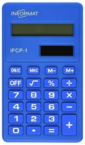 Калькулятор 8 разрядный, карманный, синий, арт. IFCP-1, производитель ФАРМ, ISBN 460-2-72315-600-0№ 1