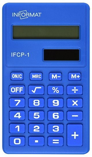 Калькулятор 8 разрядный, карманный, синий, арт. IFCP-1, производитель ФАРМ, ISBN 460-2-72315-600-0, № 1