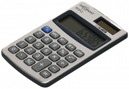 Калькулятор 8 разрядный, карманный, серебристый и черный, арт. IFCP-2, производитель ФАРМ, ISBN 460-2-72315-601-7, № 3