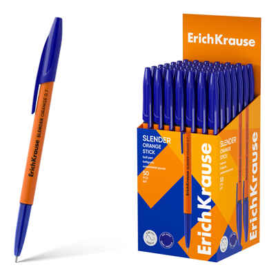 Ручка шариковая Slender Stick Orange 0.7, Super Glide Technology, синяя, арт. 63089, производитель ErichKrause® (Эрих Краузе), ISBN 404-1-48563-089-0№ 1