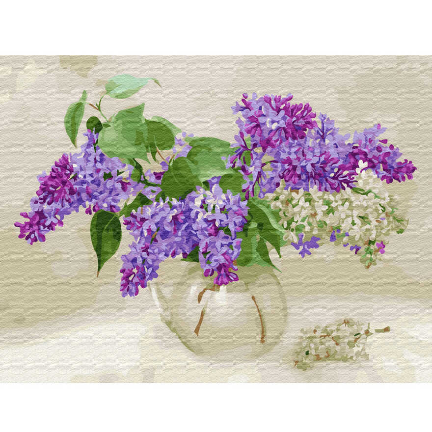 Картина по номерам с цв. схемой на холсте (30х40) Бузин. Ветка сирени (23 цвета), арт. KK0656, производитель СильверТойз, ISBN 692-0-14088-429-9, № 2