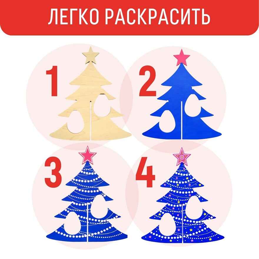 Набор для творчества. Новогодняя ёлочка, арт. W-1003, производитель BUMBARAM (БУМБАРАМ), ISBN 464-0-23917-089-9, № 3