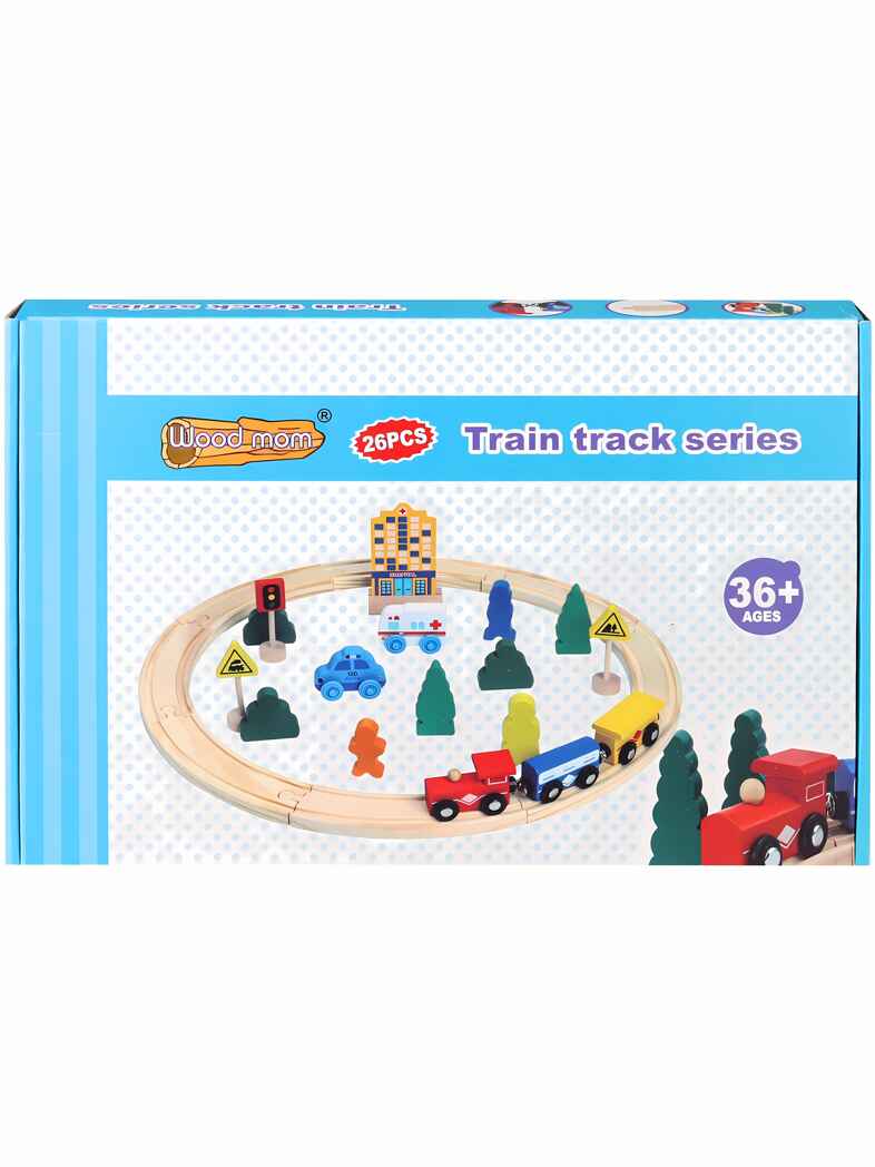 Деревянная железная дорога 45см, 26дет.(Арт.ИД-1224), производитель Рыжий кот, ISBN 467-0-15911-224-2, № 1