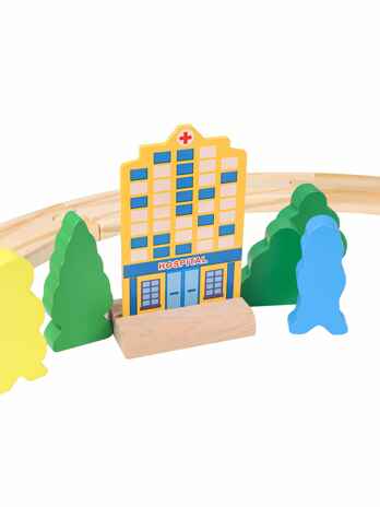 Деревянная железная дорога 45см, 26дет.(Арт.ИД-1224), производитель Рыжий кот, ISBN 467-0-15911-224-2№ 2