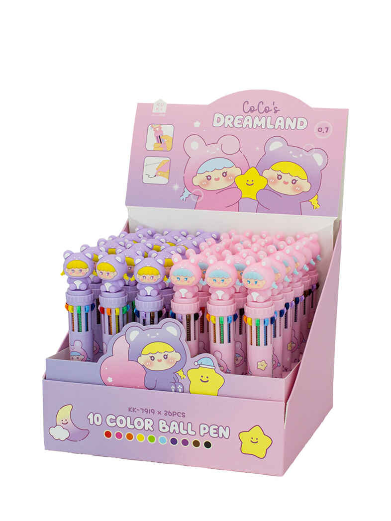 Ручка CoCo's Dreamland шариковая чернила 10 цветов, арт. MM80919, производитель МихиМихи, ISBN 697-1-01080-919-5, № 1