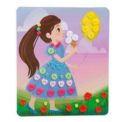 Набор для творчества BONDIBON. Картина из пуговиц для малышей. ДЕВОЧКА С ШАРИКОМ, арт.ВВ3557, производитель Bondibon (Бондибон), ISBN 489-5-13603-551-6№ 3