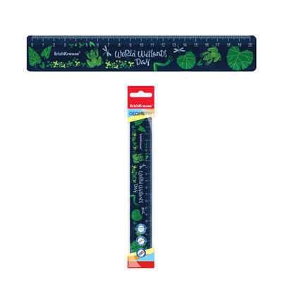 Линейка пластиковая Wetlands, 20см, во флоупаке, арт. 58115, производитель ErichKrause® (Эрих Краузе), ISBN 465-0-18458-115-2№ 1