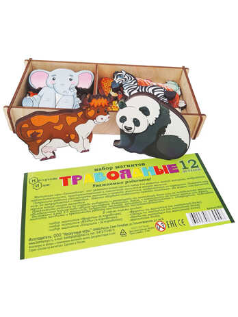 Набор Травоядные животные на магнитах в коробке 12 дет. арт. 8532, производитель ТД БЭМБИ, ISBN 462-0-06536-455-6№ 3