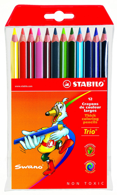 Stabilo Набор цветных карандашей Trio, 12 цветов, производитель Stabilo (Стабило), ISBN 316-8-07020-312-1, № 1