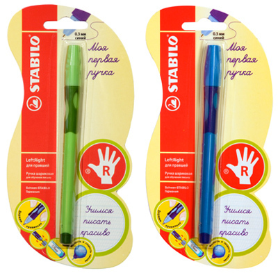 Stabilo Ручка шариковая для правшей Left right (голубая, зеленая), арт. 6328/1-В, производитель Stabilo (Стабило), ISBN 955-6-09114-244-6, № 1