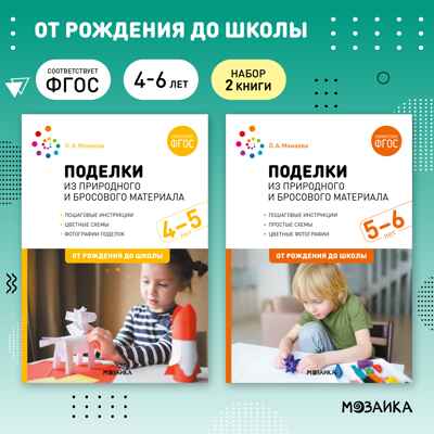 Поделки из природного и бросового материала. Комплект методических пособий. 4–6 лет. ФГОС. ФОП, производитель МОЗАИКА-СИНТЕЗ , ISBN 978-5-43153-701-1№ 1