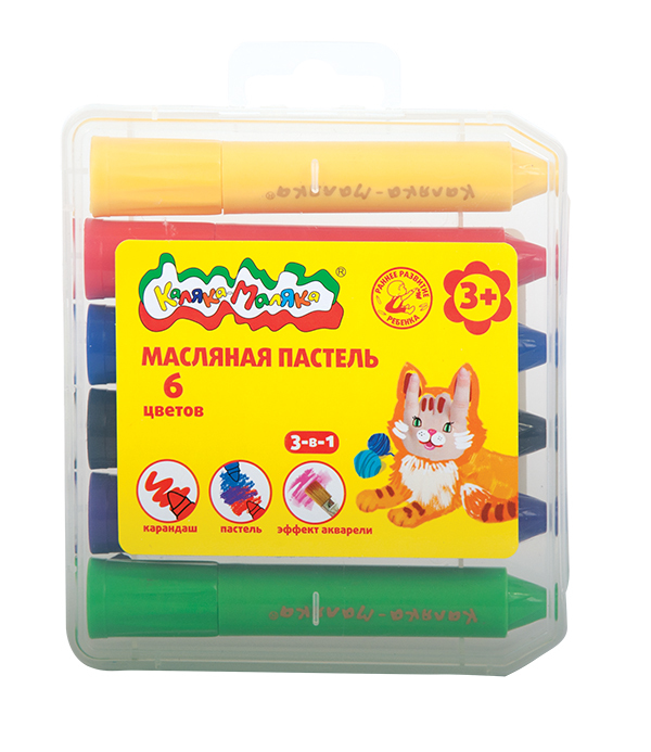 Пастель масляная, 6 цветов (Каляка-Маляка), арт. МПКМ-06, производитель ФАРМ, ISBN 460-2-72308-253-8, № 1