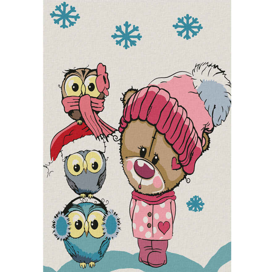 Картина по номерам 20х30 Медвежонок с совятами (11 цв.), арт. KHM0013, производитель СильверТойз, ISBN 466-0-01188-133-1, № 1