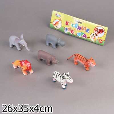 Набор из 6-и фигурок диких животных Играем вместе в пак. 10см., производитель Симбат, ISBN 469-0-38300-132-7№ 1