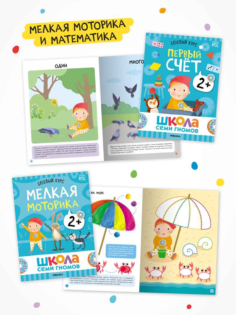 Годовой базовый курс. Комплект 2+ (Школа Семи Гномов. Базовый курс), 12 книг + развивающие материалы, производитель МОЗАИКА kids , ISBN 978-5-43154-055-4, № 6