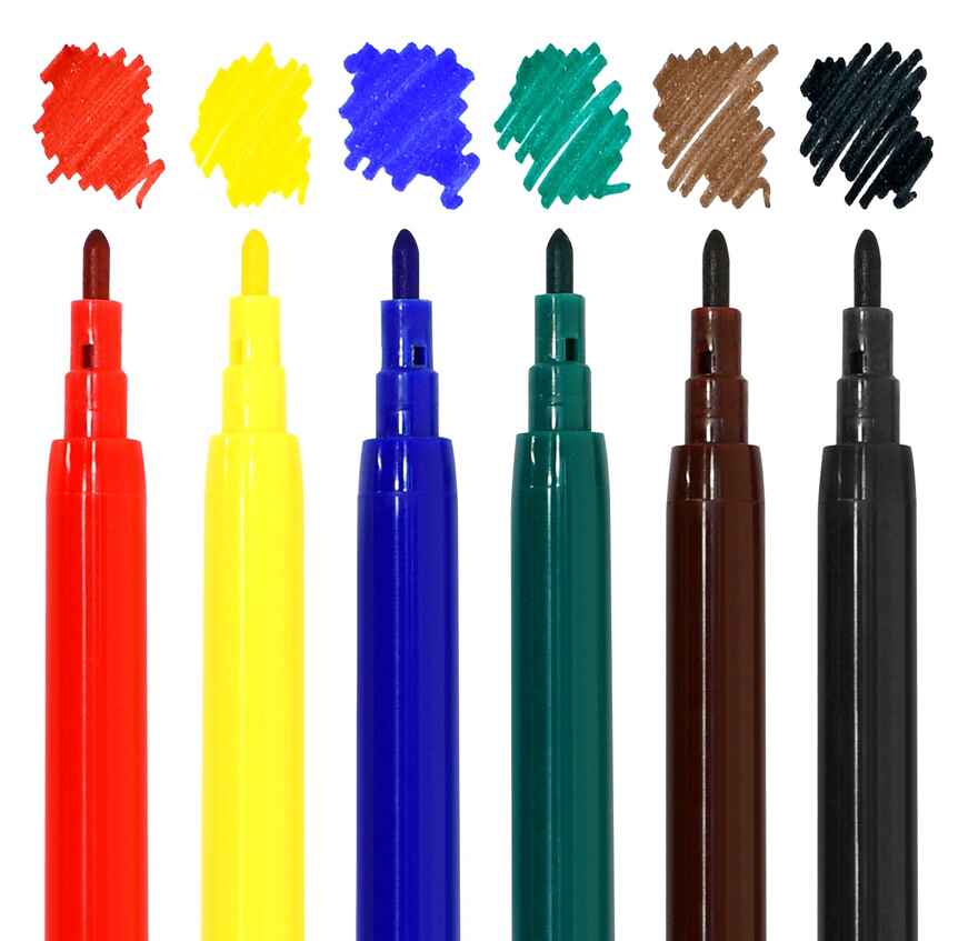 Фломастеры классические 6 цв. круглый корпус, арт. ФЛВ06КР, производитель ФАРМ, ISBN 460-2-72309-107-3, № 6