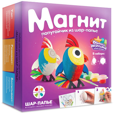 Шар-папье Магниты Попугайчик, производитель ШАР-ПАПЬЕ, ISBN 462-0-76781-066-5, № 1